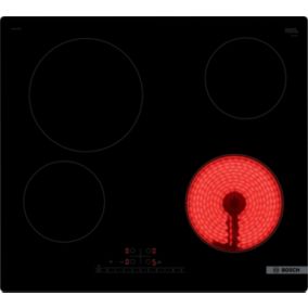 Plaque de cuisson vitrocéramique 4 foyers - coloris noir - l.59,2 x P.52,2 x H.4,5 cm - Bosch PKE611FN8E