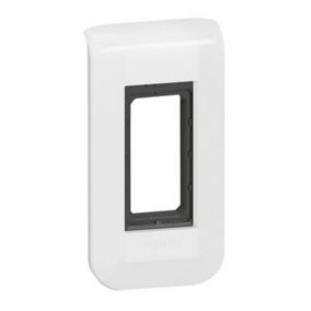 Plaque de finition 1 module Legrand Mosaïc 0 994 70 coloris blanc l.40 x P.8,5 x H.82 mm