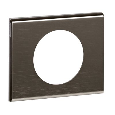 Plaque de finition 1 poste Legrand Céliane 0 690 31 coloris black nickel l.100 x P.8,5 x H.83 mm