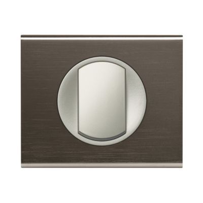 Plaque de finition 1 poste Legrand Céliane 0 690 31 coloris black nickel l.100 x P.8,5 x H.83 mm