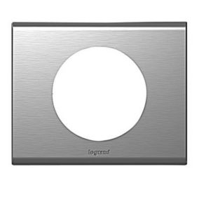 Plaque de finition 1 poste Legrand Céliane 0 691 01 coloris inox brossé l.100 x P.8,5 x H.82 mm