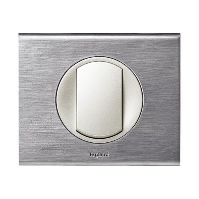 PLAQUE VERRE TITANE LEGRAND CELIANE 69345 - 4/5 modules - interrupteur portier.. EUR 58,99 - FR