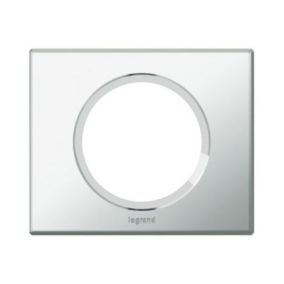 Plaque de finition 1 poste Legrand Céliane 0 691 21 coloris verre miroir l.100 x P.8,5 x H.82 mm