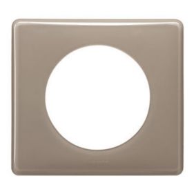 Plaque de finition 1 poste Legrand Céliane 0 988 23 coloris laqué galet l.90 x P.8,5 x H.82 mm