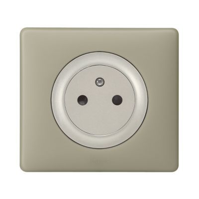 Plaque de finition 1 poste Legrand Céliane 0 988 44 coloris poudré argile l.90 x P.8,5 x H.82 mm
