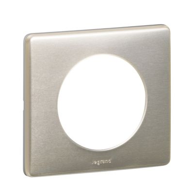 Plaque de finition 1 poste Legrand Céliane 0 998 60 coloris titane l.90 x P.9 x H.82 mm