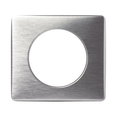 Plaque de finition 1 poste Legrand Céliane 0 998 65 coloris aluminium l.90 x P.9 x H.82 mm