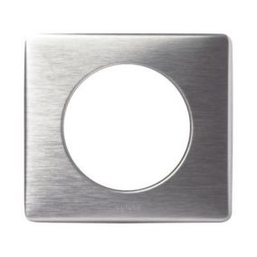 Plaque de finition 1 poste Legrand Céliane 0 998 65 coloris aluminium l.90 x P.9 x H.82 mm