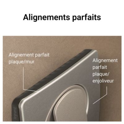 Plaque de finition 1 poste Legrand Céliane CP0121 coloris noir mat l.90 x P.9 x H.82 mm