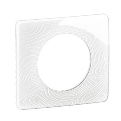 Plaque de finition 1 poste Legrand Céliane CP0621 coloris blanc relief l.90 x P.9 x H.82 mm