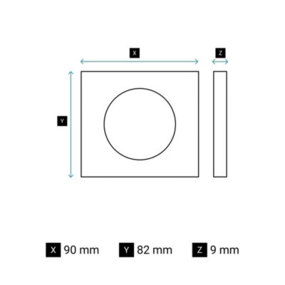 Plaque de finition 1 poste Legrand Céliane CP1021 coloris gris cendré l.90 x P.9 x H.82 mm