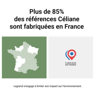 Plaque de finition 1 poste Legrand Céliane CP1621 coloris bronze satiné l.90 x P.9 x H.82 mm
