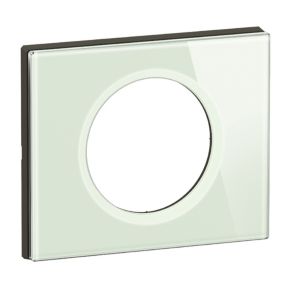 Plaque de finition 1 poste Legrand Céliane verre opale blanc