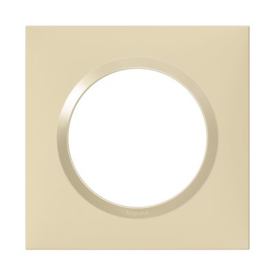 Plaque de finition 1 poste Legrand Dooxie 6 008 11 coloris dune mat avec bague dune brillante l.87 x P.10 x H.87 mm