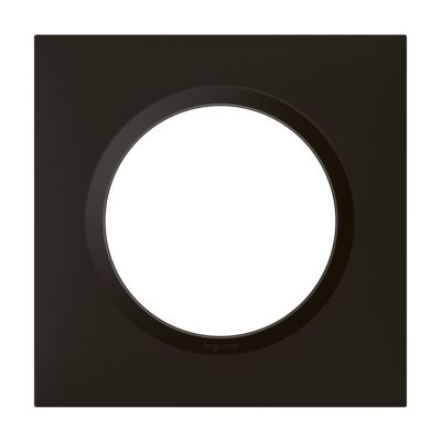 Plaque de finition 1 poste Legrand Dooxie 6 008 61 coloris noir velours l.87 x P.10 x H.87 mm