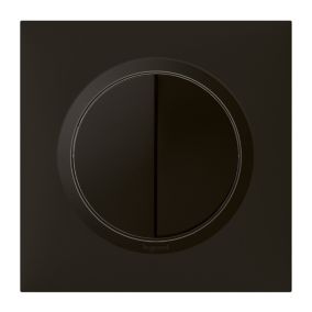 Plaque de finition 1 poste Legrand Dooxie 6 008 61 coloris noir velours l.87 x P.10 x H.87 mm