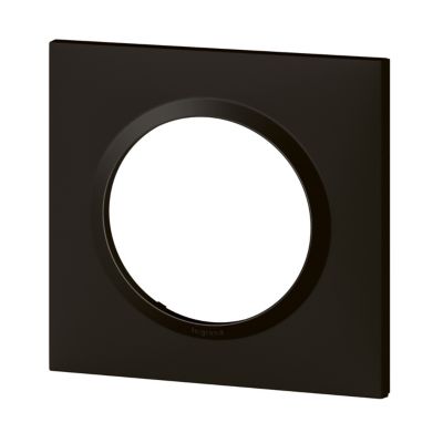 Plaque de finition 1 poste Legrand Dooxie 6 008 61 coloris noir velours l.87 x P.10 x H.87 mm