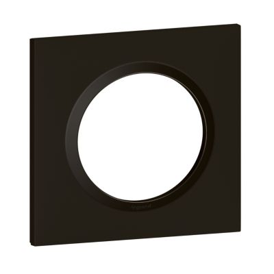Plaque de finition 1 poste Legrand Dooxie 6 008 61 coloris noir velours l.87 x P.10 x H.87 mm