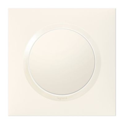 Plaque de finition 1 poste Legrand Dooxie 6 009 01 coloris blanc l.87 x P.10 x H.87 mm