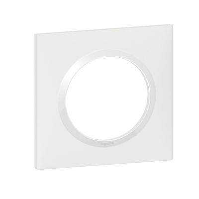 Plaque de finition 1 poste Legrand Dooxie 6 009 01 coloris blanc l.87 x P.10 x H.87 mm