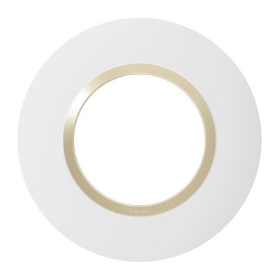 Plaque de finition 1 poste Legrand Dooxie 6 009 70 coloris blanc mat avec bague dune brillante l.100 x P.10 x H.100 mm