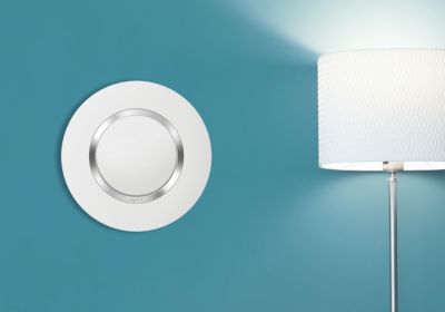 Plaque de finition 1 poste Legrand Dooxie 6 009 73 coloris blanc mat avec bague effet chrome l.100 x P.10 x H.100 mm
