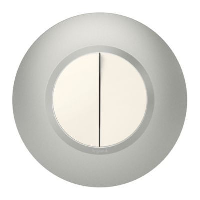 Plaque de finition 1 poste Legrand Dooxie 6 009 75 coloris aluminium l.100 x P.10 x H.100 mm