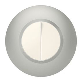 Plaque de finition 1 poste Legrand Dooxie 6 009 75 coloris aluminium l.100 x P.10 x H.100 mm