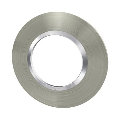 Plaque de finition 1 poste Legrand Dooxie 6 009 78 coloris inox brossé avec bague effet chrome l.100 x P.10 x H.100 mm