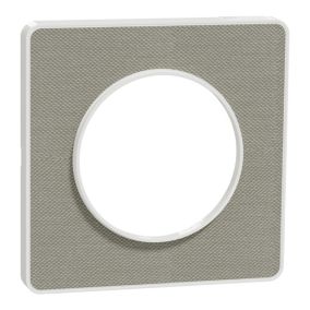 Plaque de finition 1 poste Schneider Electric Odace Kvadrat S520802KG coloris gris perle l.85 x P.10 x H.85 mm