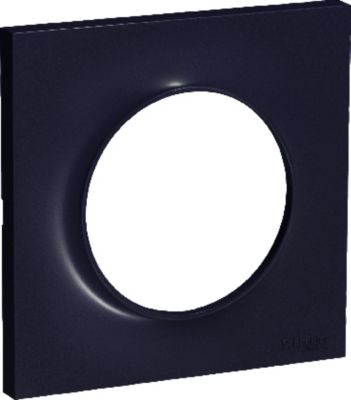 Plaque de finition 1 poste Schneider Electric Odace Styl S54C702 coloris anthracite avec liseré anthracite l.85 x P.10 x H.85 mm