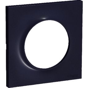Plaque de finition 1 poste Schneider Electric Odace Styl S54C702 coloris anthracite avec liseré anthracite l.85 x P.10 x H.85 mm
