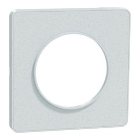 Plaque de finition 1 poste Schneider Electric Odace Touch S510802 coloris blanc recyclé l.85 x P.10 x H.85 mm