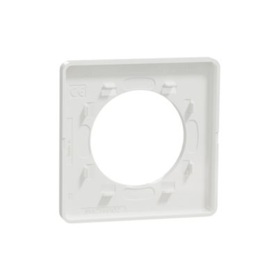 Plaque de finition 1 poste Schneider Electric Odace Touch S520802J coloris aluminium avec liseré blanc l.85 x P.10 x H.85 mm