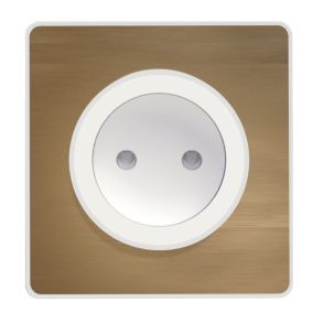 Plaque de finition 1 poste Schneider Electric Odace Touch S520802L coloris bronze avec liseré blanc l.85 x P.10 x H.85 mm
