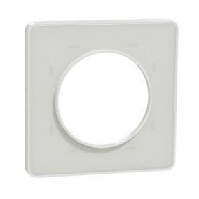 Plaque de finition 1 poste Schneider Electric Odace Touch S520802R coloris blanc l.85 x P.10 x H.85 mm