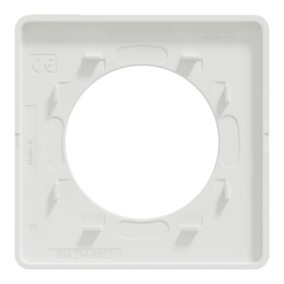 Plaque de finition 1 poste Schneider Electric Odace Touch S52C802U coloris pierre galet avec liseré blanc l.85 x P.10 x H.85 mm