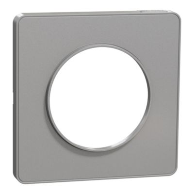 Plaque de finition 1 poste Schneider Electric Odace Touch S530802 coloris aluminium l.85 x P.10 x H.85 mm