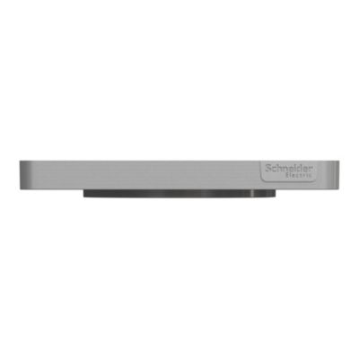Plaque de finition 1 poste Schneider Electric Odace Touch S53C802J coloris aluminium avec liseré aluminium l.85 x P.10 x H.85 mm