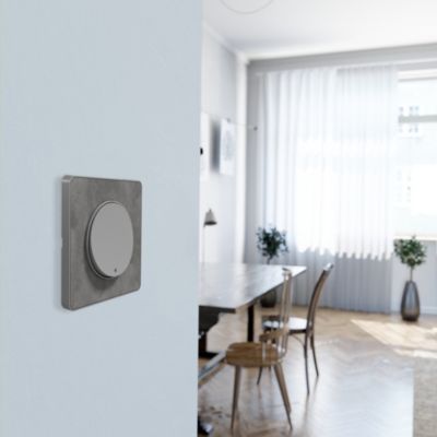 Plaque de finition 1 poste Schneider Electric Odace Touch S53C802V coloris ardoise avec liseré aluminium l.85 x P.10 x H.85 mm