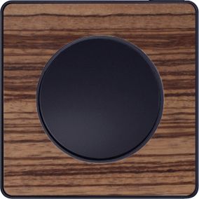 Plaque de finition 1 poste Schneider Electric Odace Touch S540802P4 coloris bois de zébrano avec liseré anthracite l.85 x P.10 x H.85 mm