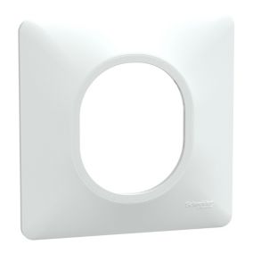 Plaque de finition 1 poste Schneider Electric Ovalis S320702 coloris blanc l.87 x P.10 x H.87 mm