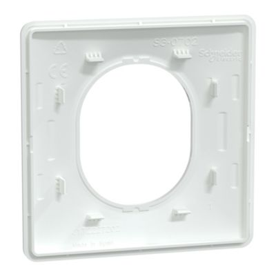 Plaque de finition 1 poste Schneider Electric Ovalis S320702 coloris blanc l.87 x P.10 x H.87 mm