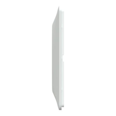 Plaque de finition 1 poste Schneider Electric Ovalis S320702D coloris blanc avec liseré laiton l.87 x P.10 x H.87 mm