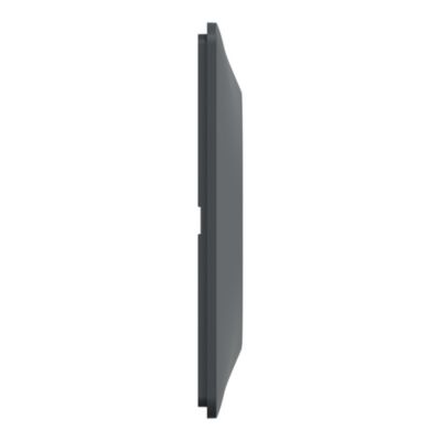 Plaque de finition 1 poste Schneider Electric Ovalis S340702G coloris anthracite avec liseré argent chromé l.87 x P.10 x H.87 mm