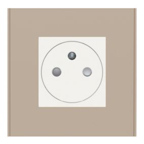 Plaque de finition 1 poste Schneider Electric Unica Déco Essentielle NU600226 coloris taupe l.88,6 x P.10,25 x H.85 mm