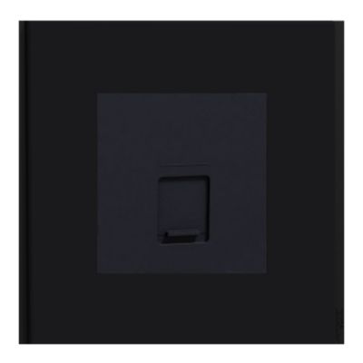 Plaque de finition 1 poste Schneider Electric Unica Déco Signature NU600272 coloris noir l.92 x P.10,25 x H.85 mm