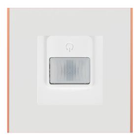 Plaque de finition 1 poste Schneider Electric Unica Déco Subtile NU600242 coloris blanc avec liseré cuivre l.88,6 x P.10,25 x H.85 mm