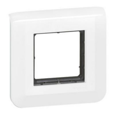 Plaque de finition 2 modules Legrand Mosaïc 0 994 72 coloris blanc l.82 x P.9 x H.82 mm