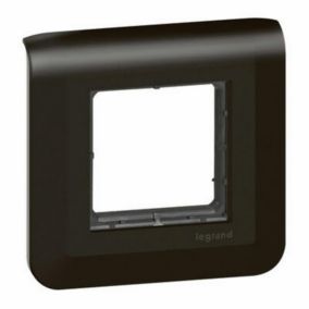 Plaque de finition 2 modules Legrand Mosaïc 0 994 80 coloris noir l.82 x P.8,5 x H.82 mm